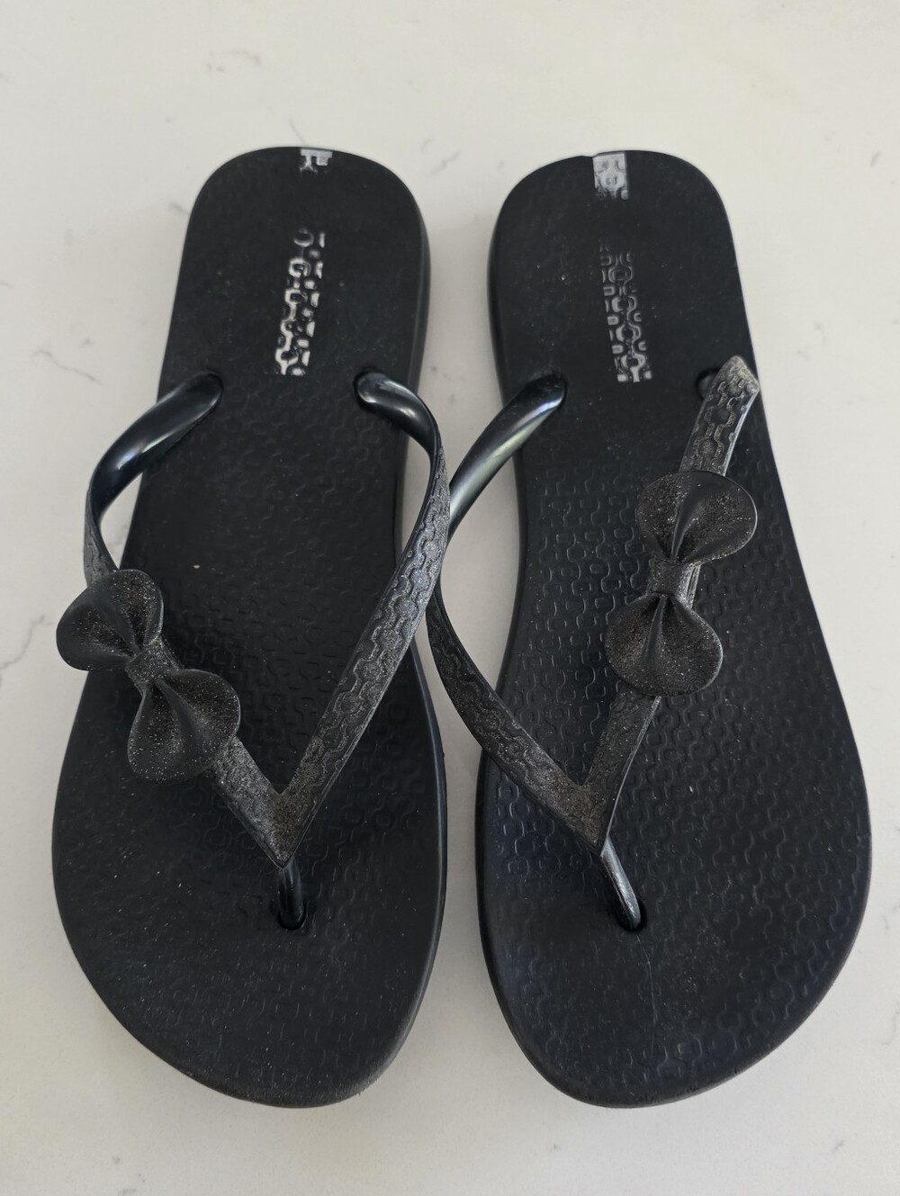 Ipanema Black Women's Bow Detail Flip Flop Sandals